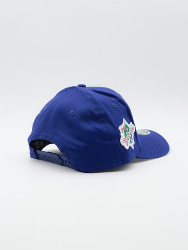 Gorra plana blanca y azul snapback con logo azul 9FIFTY White Crown Patch  de Los Angeles Dodgers MLB de New Era