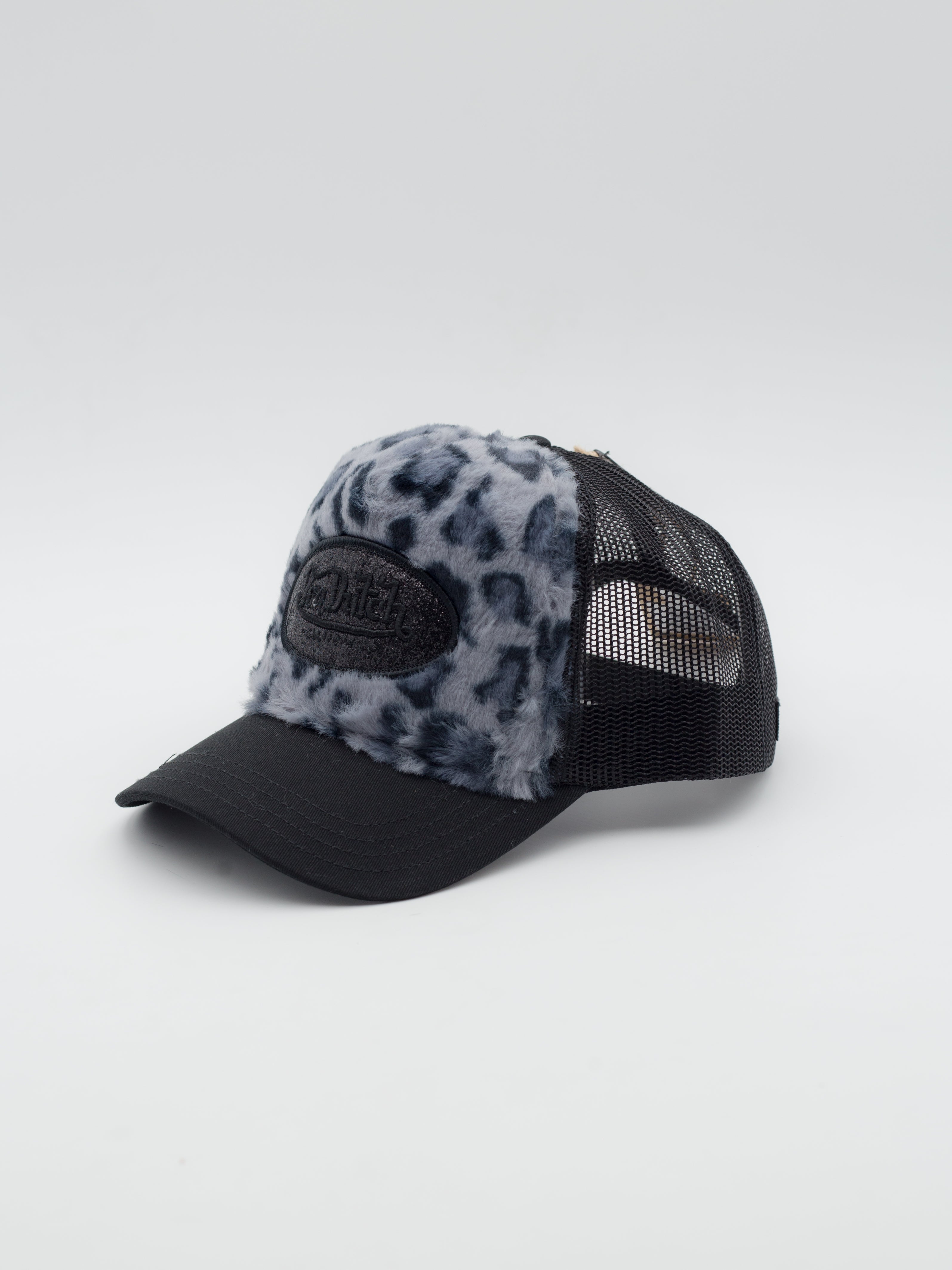 Leopard Fur Trucker Blue