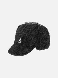 Faux Shearling Utility Cap Black