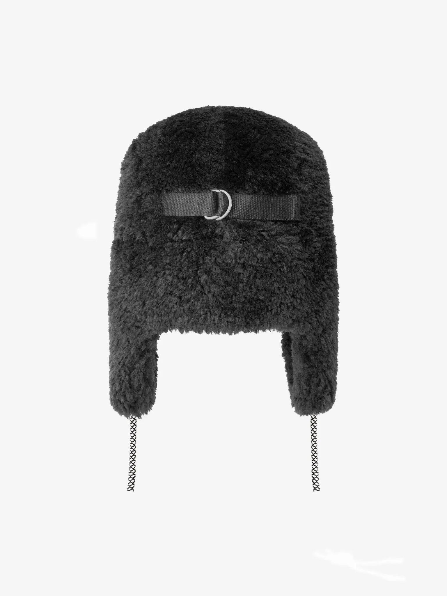 Faux Shearling Utility Cap Black