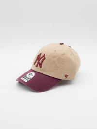CLEAN UP Two Tone New York Yankees Khaki/Maroon