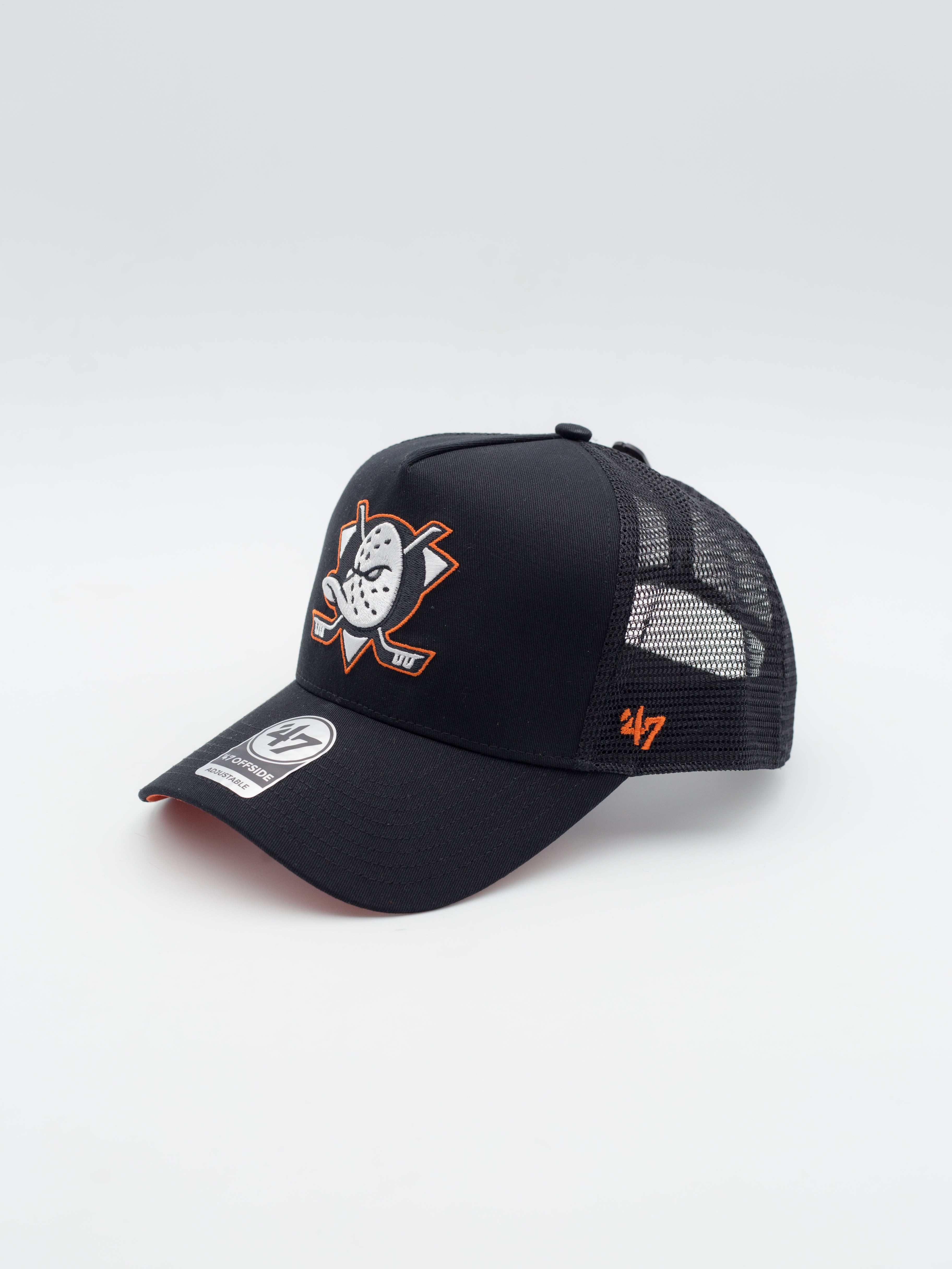 BRANSON OFFSIDE Ballpark Mesh Anaheim Ducks Trucker Black