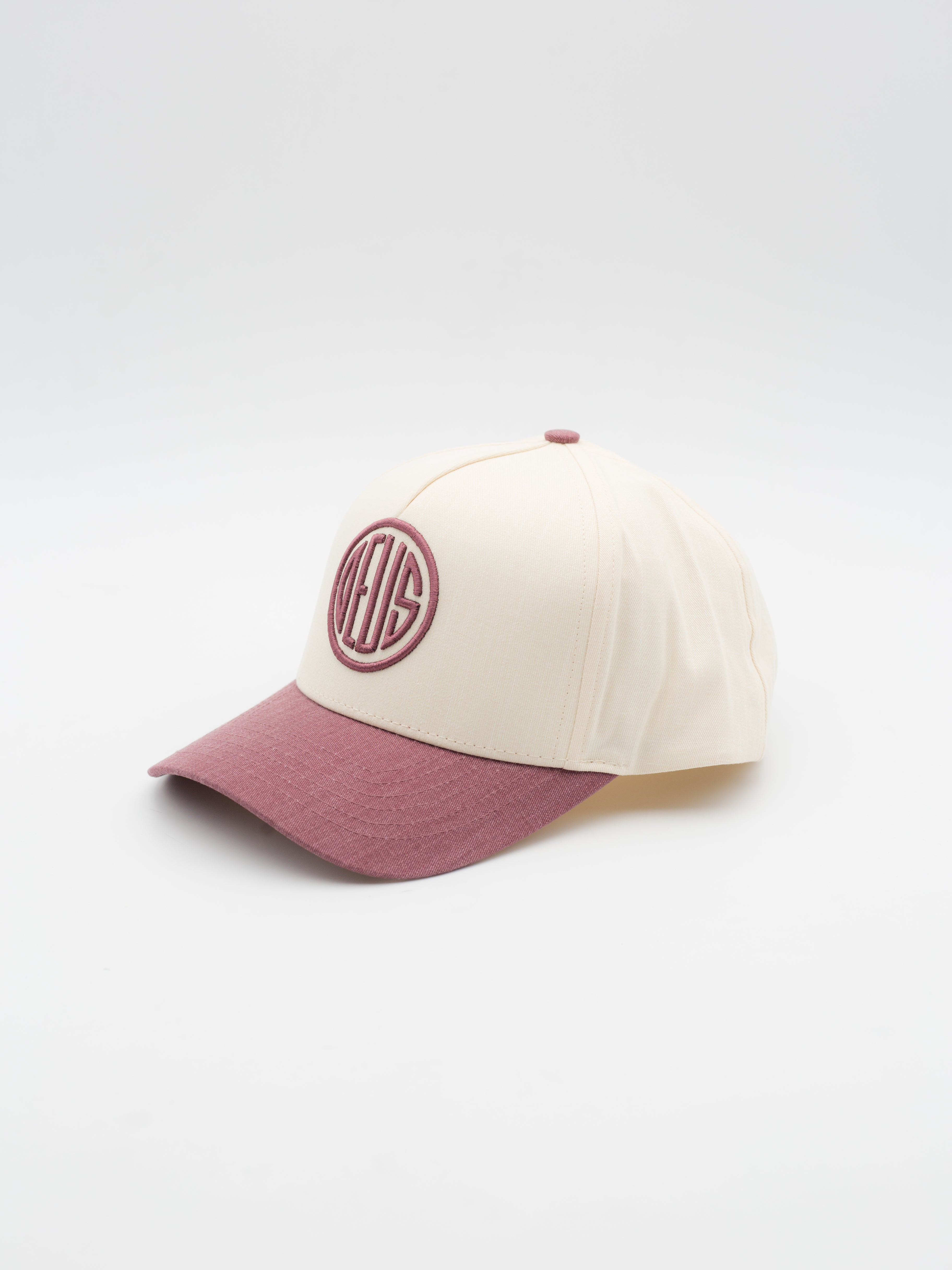 Pill Deboss Beige/Burgundy Snapback