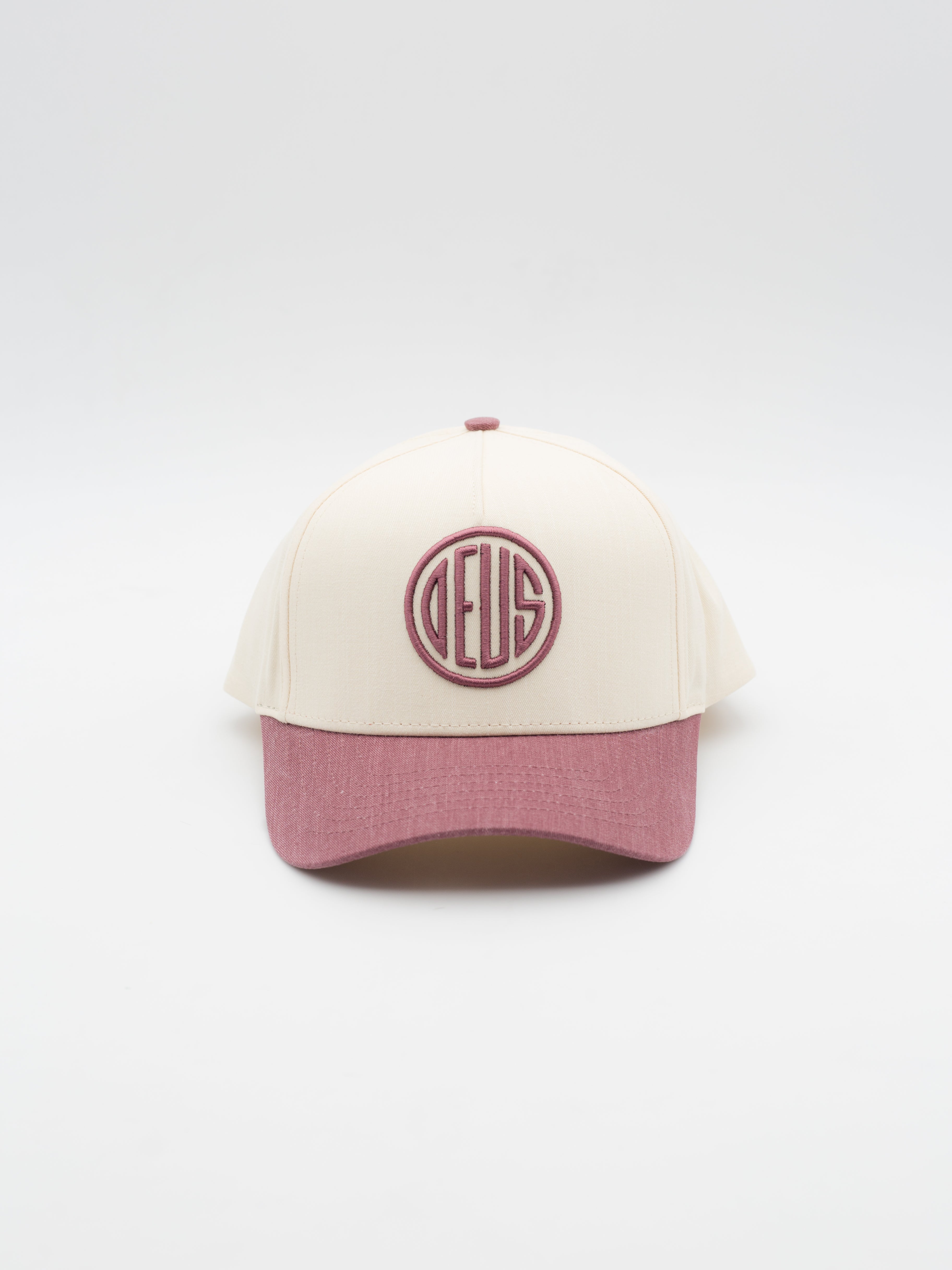 Pill Deboss Beige/Burgundy Snapback