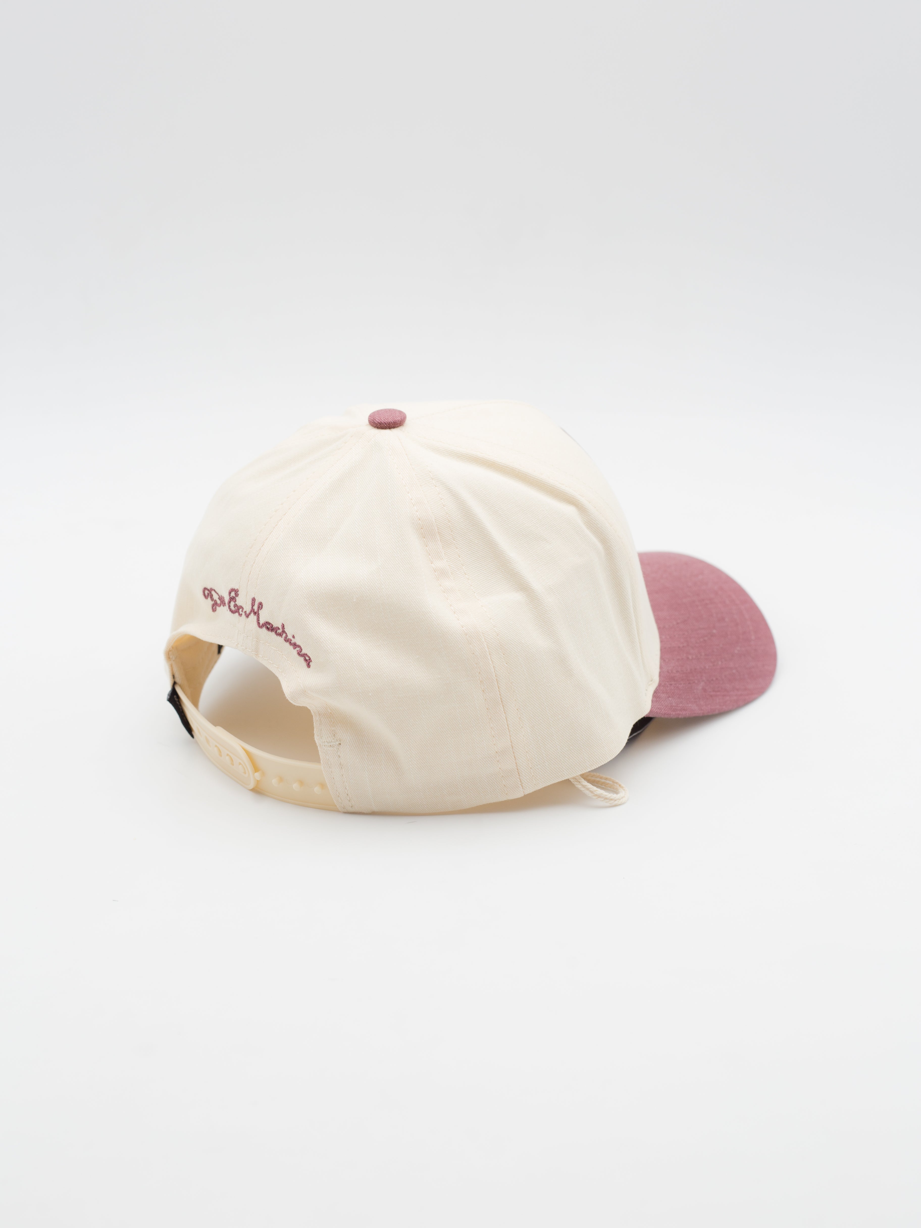 Pill Deboss Beige/Burgundy Snapback