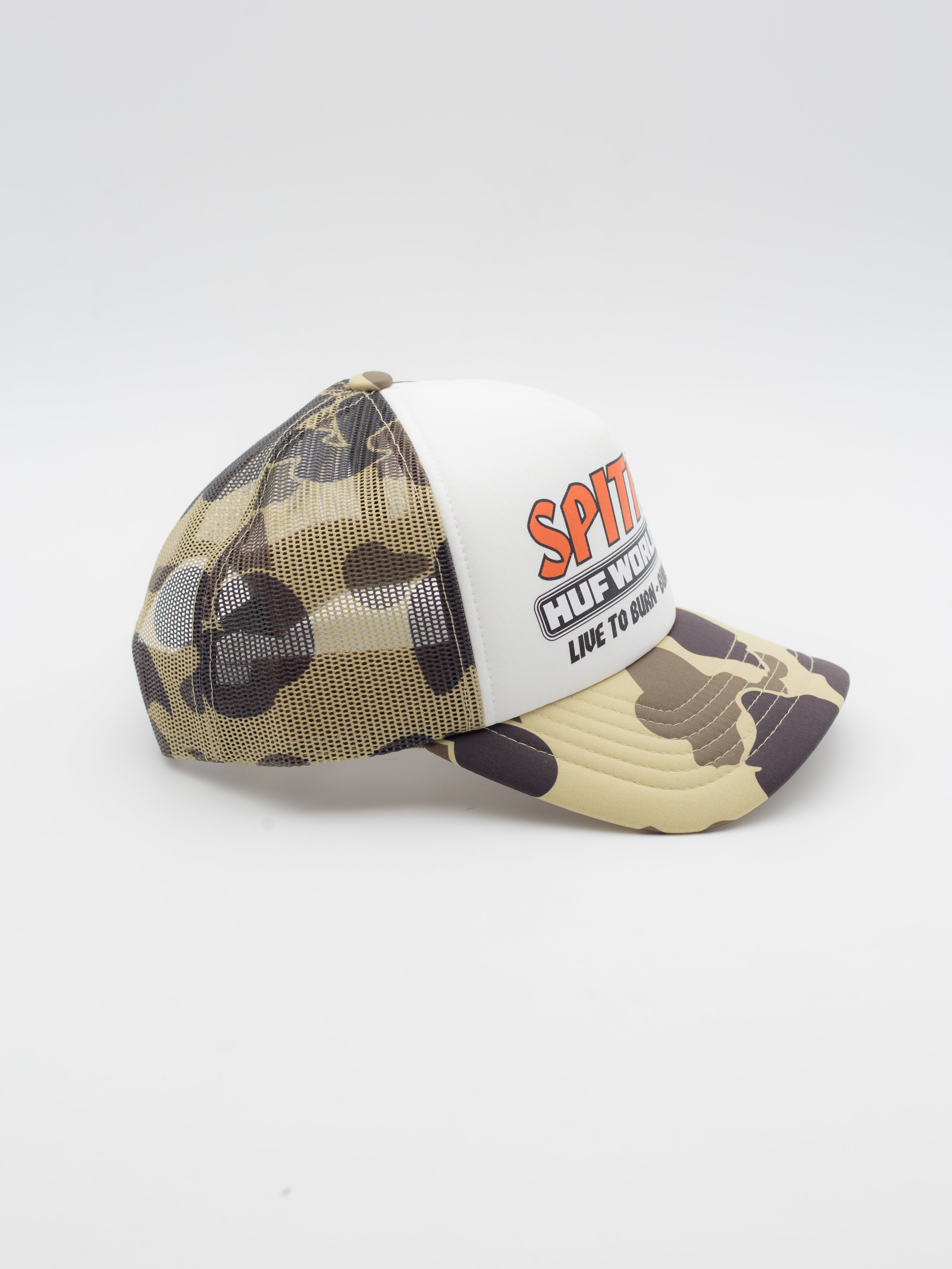 HUF x Spitfire Burn Forever Trucker White/Camouflage