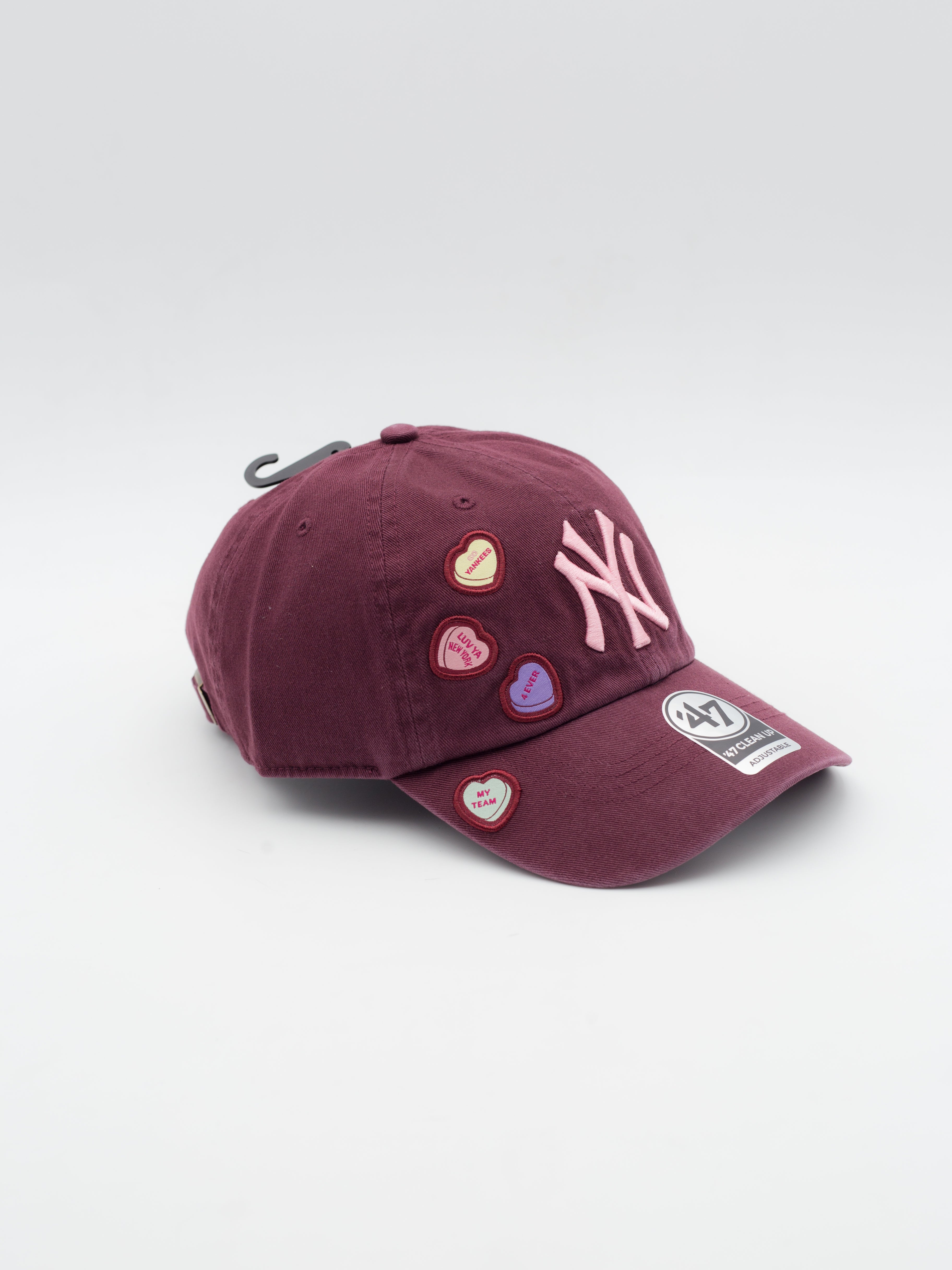 CLEAN UP Candy Heart New York Yankees Dark Maroon