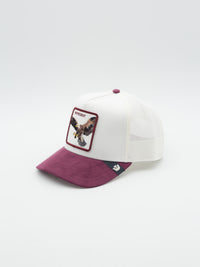 Suede Eagle Trucker White/Burgundy