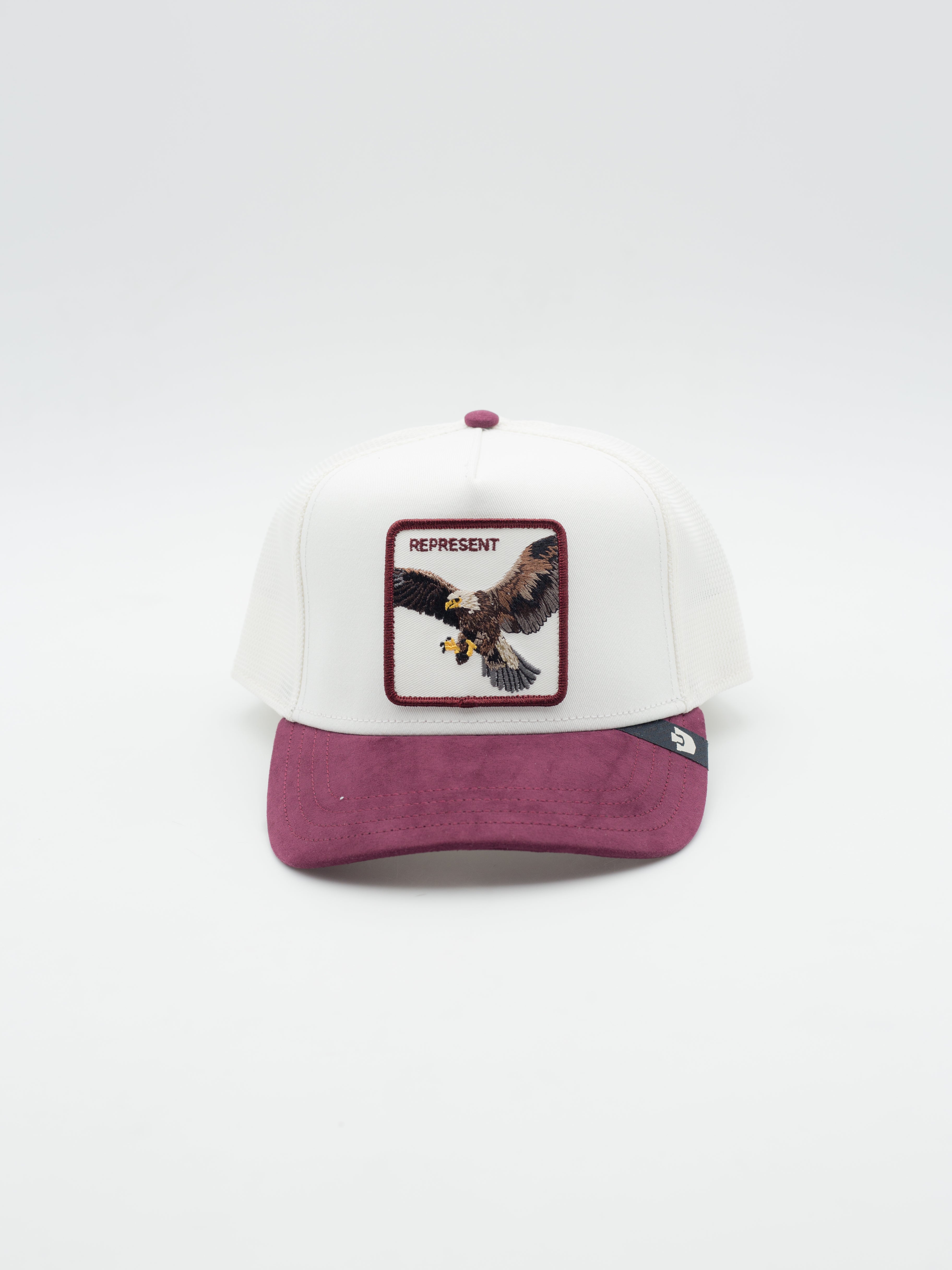 Suede Eagle Trucker White/Burgundy