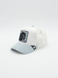 Denim Panther Trucker White/Blue