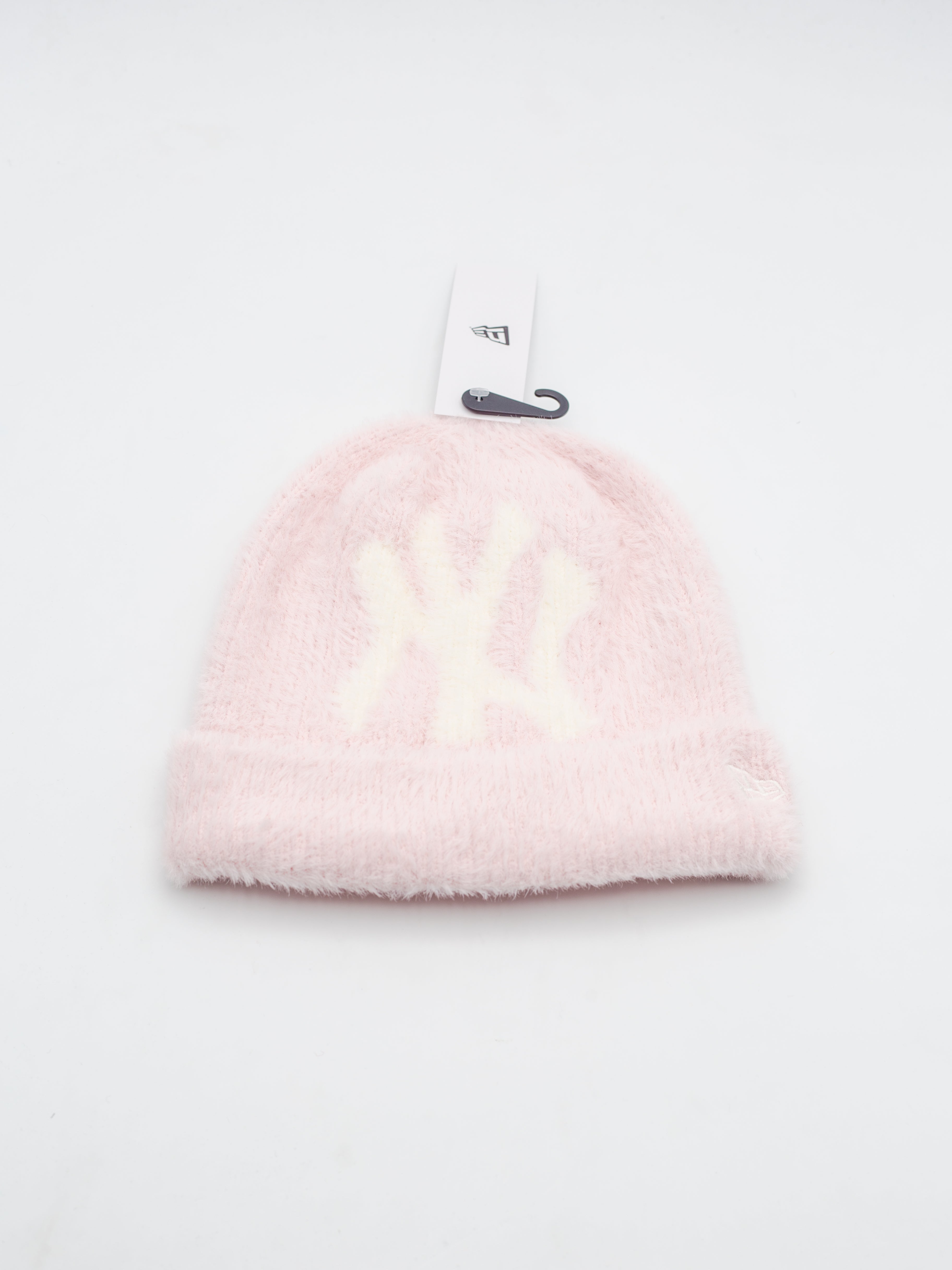 Beanie Fluffy Mohair New York Yankees Pink