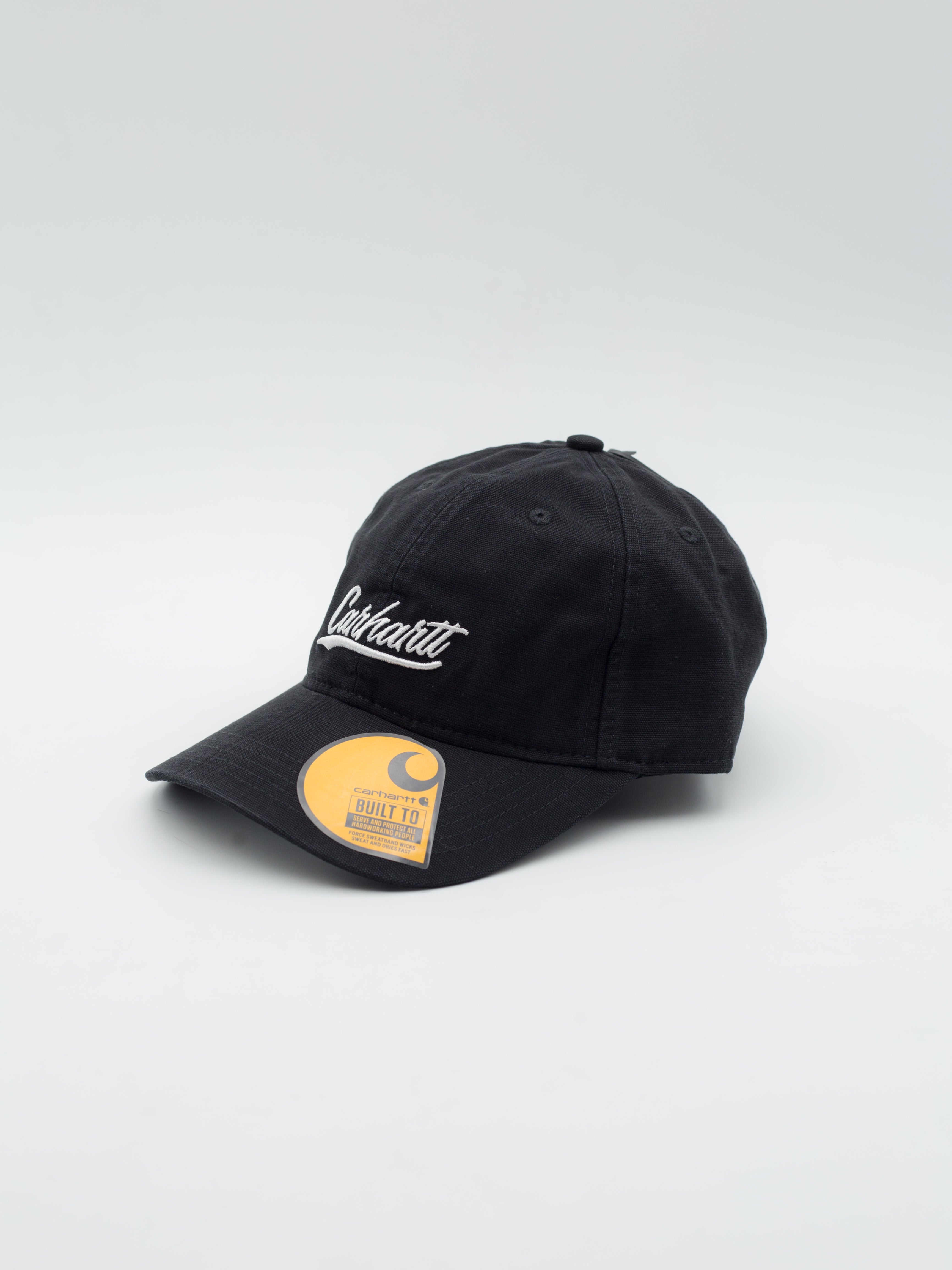 Canvas Script Dad Hat Black