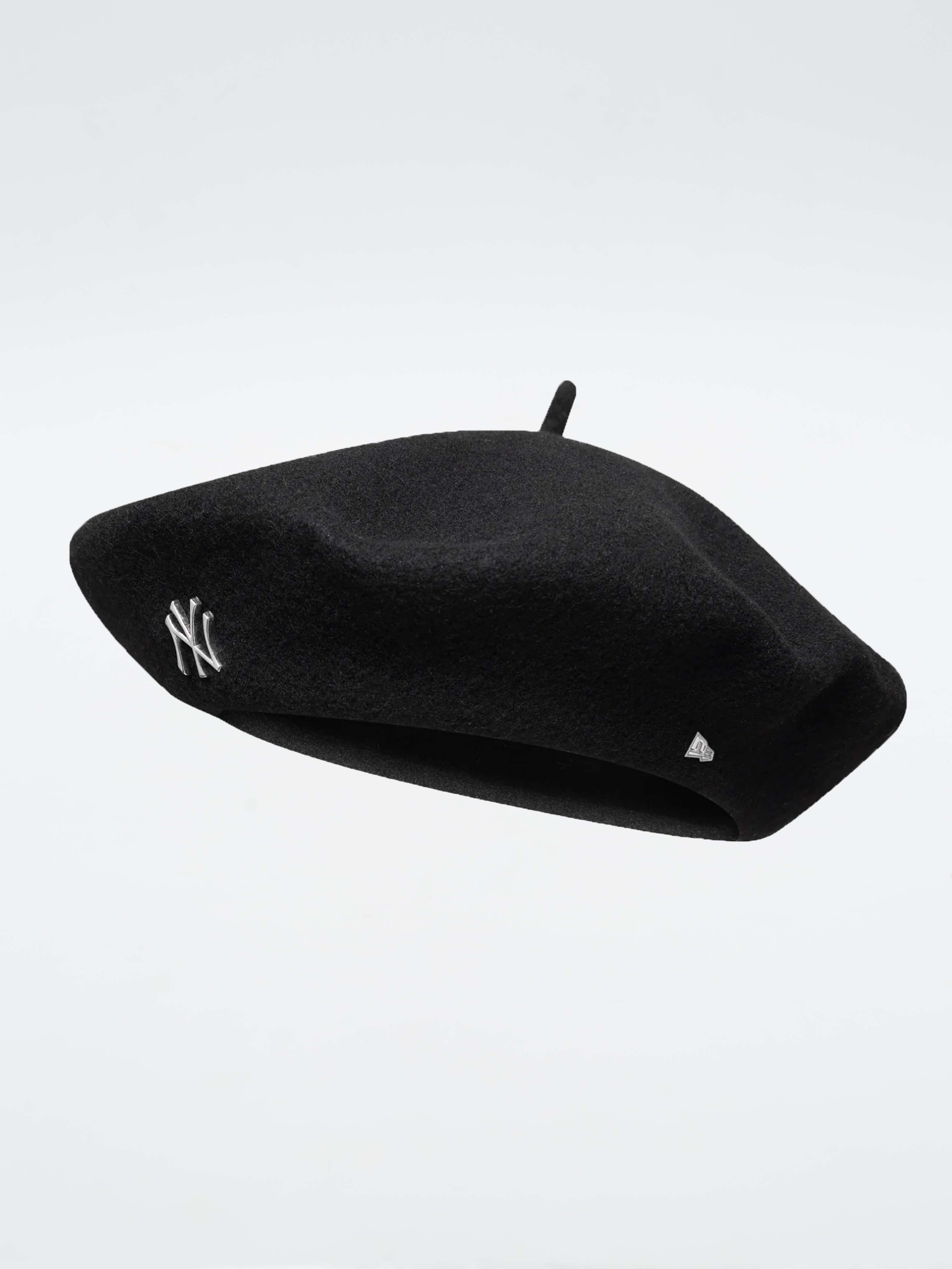 Wool Beret Pin New York Yankees Black