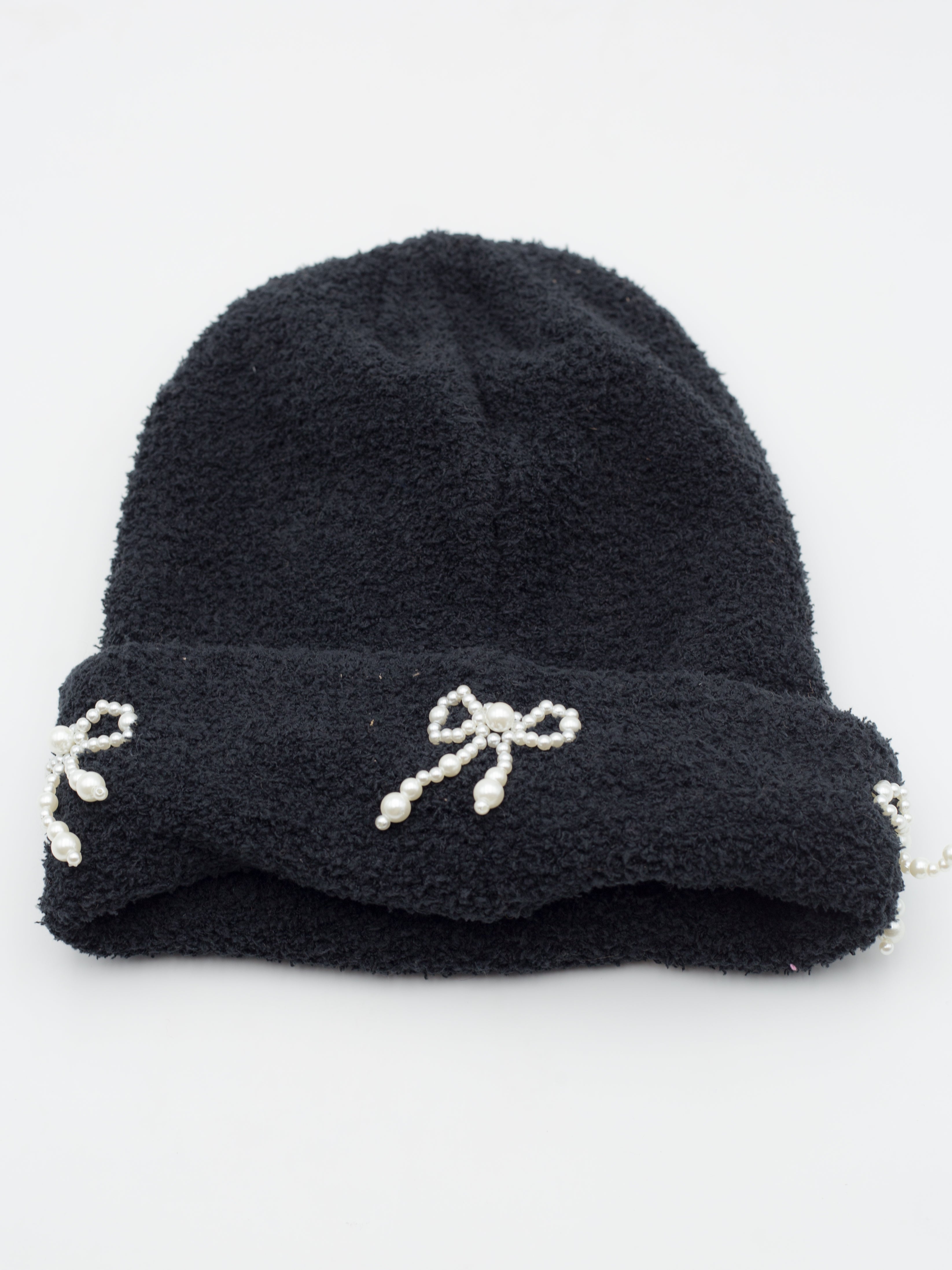 Pearl Beanie Black