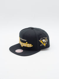 Pittsburgh Penguins Cream Script Snapback Black