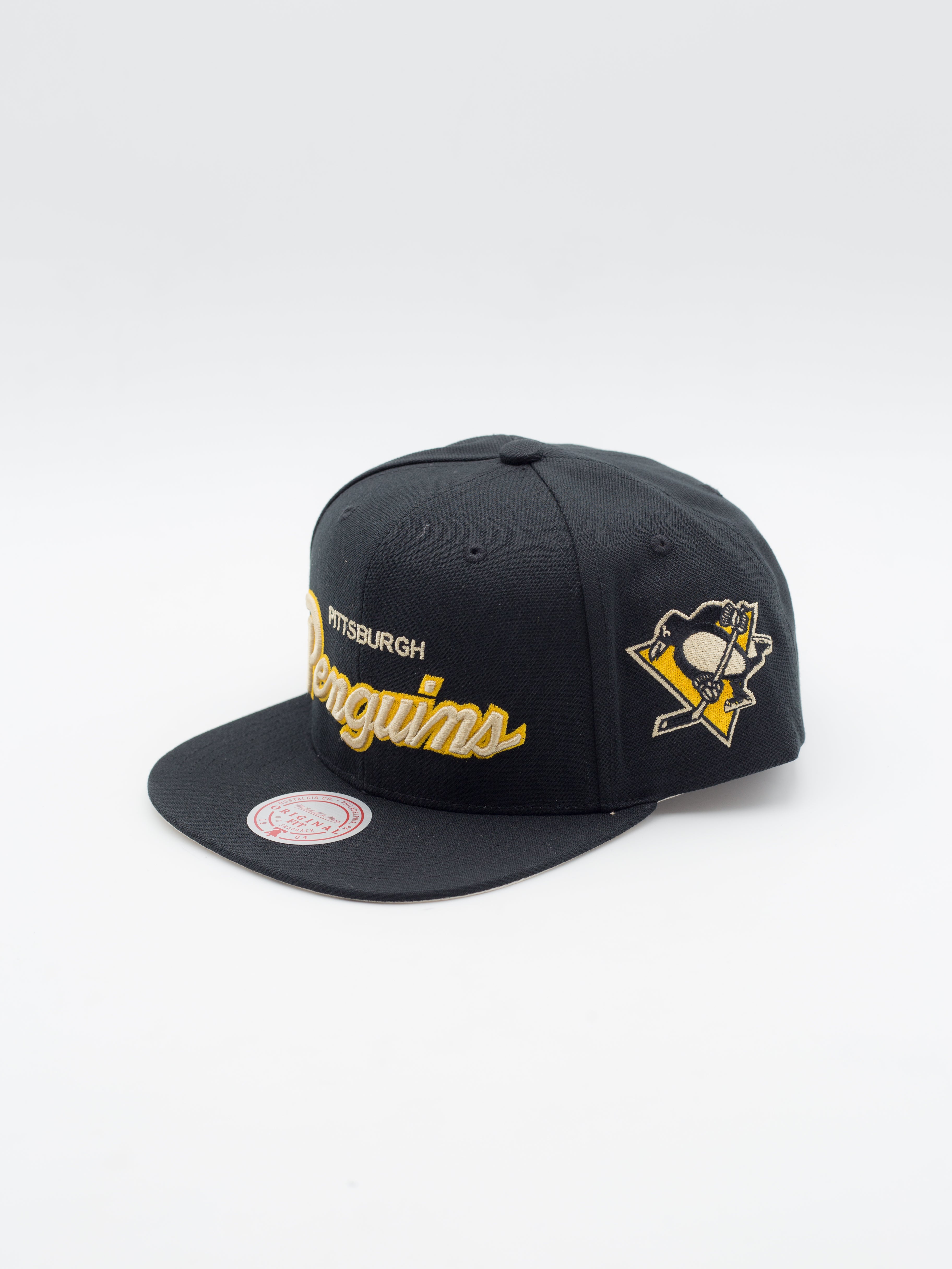 Pittsburgh Penguins Cream Script Snapback Black