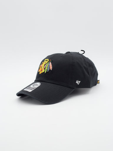 CLEAN UP Chicago Blackhawks Dad Hat Black - La Tienda de las Gorras