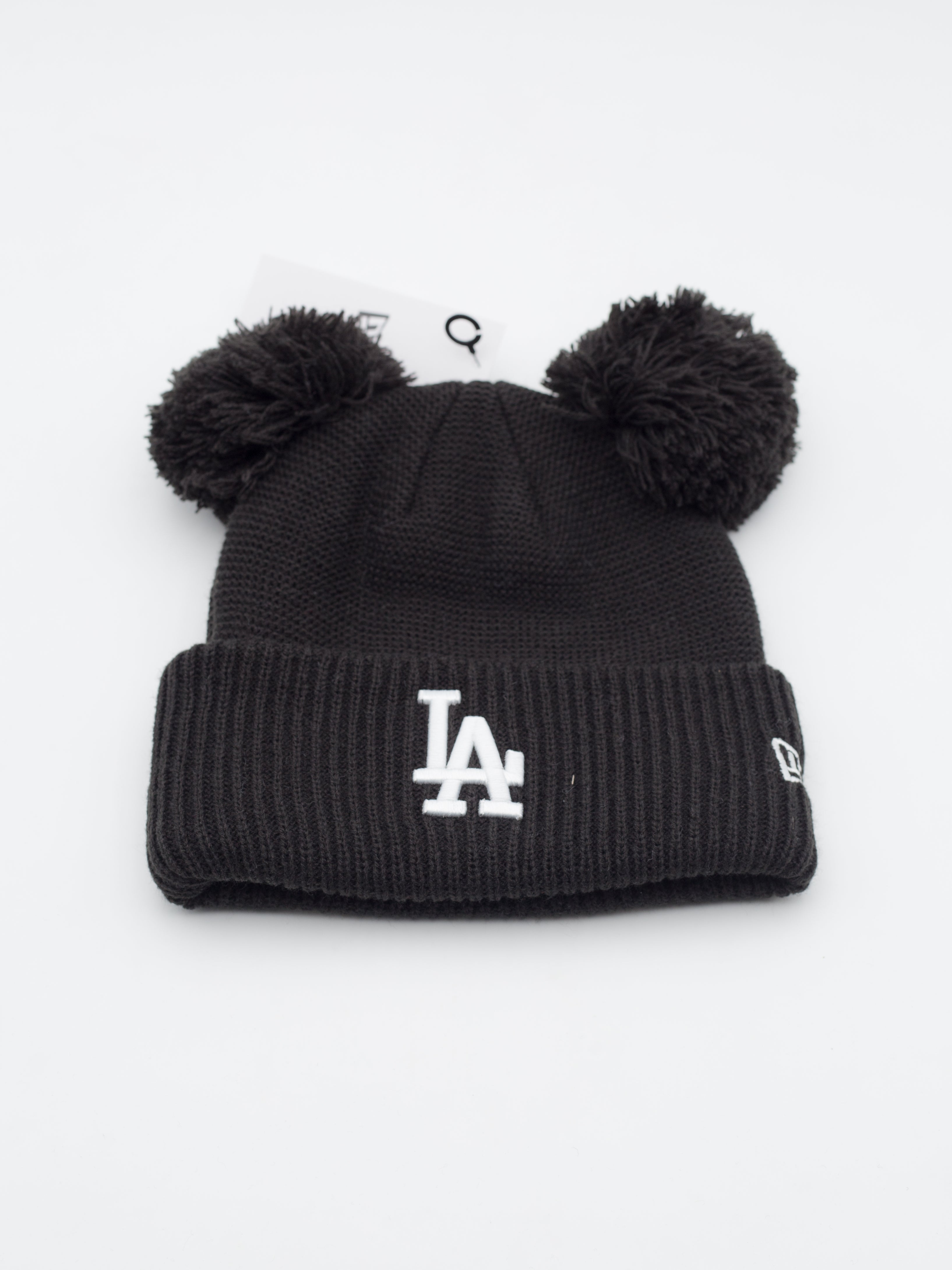 Beanie Double Pom Los Angeles Dodgers Black