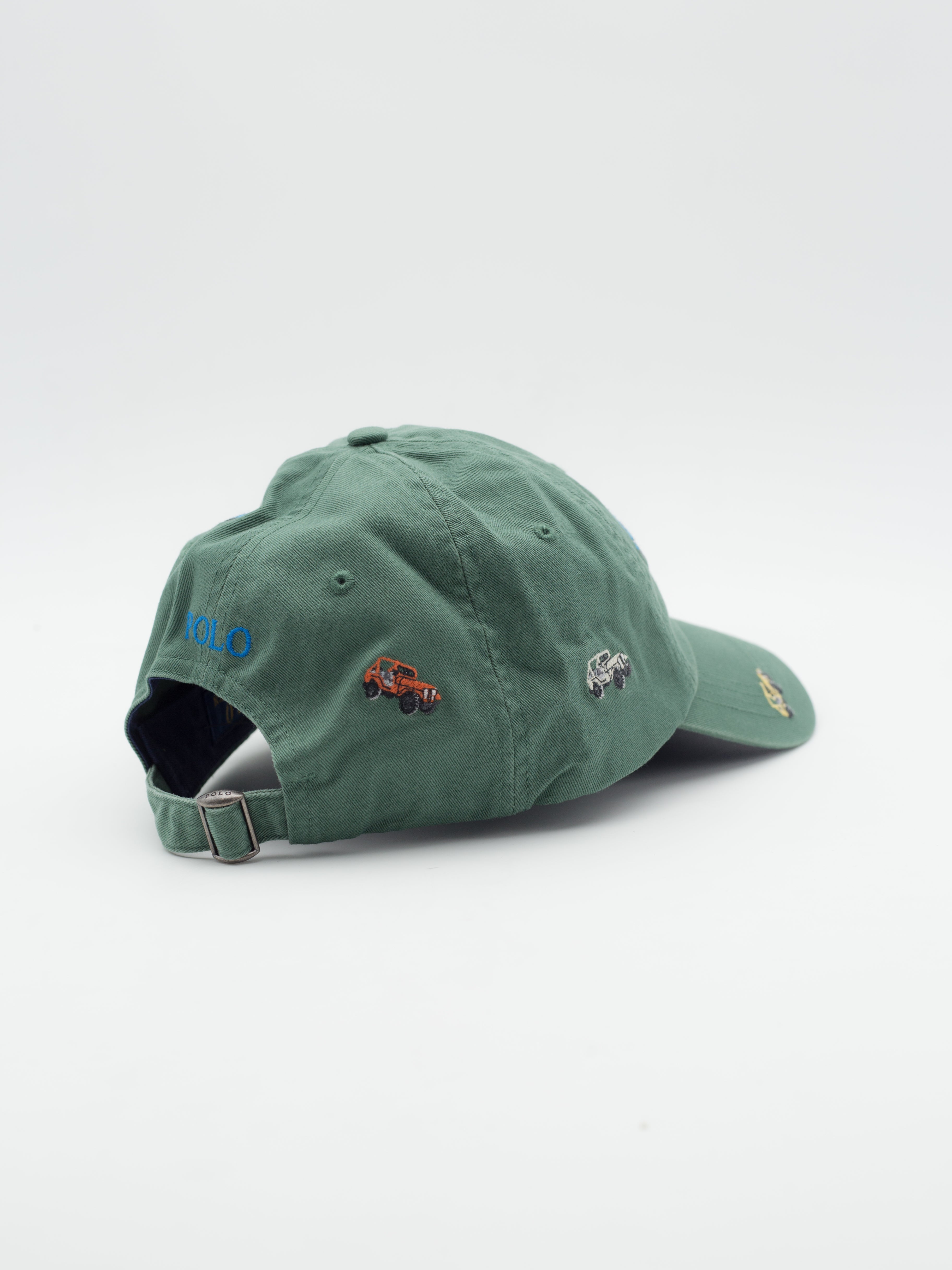 Classic Olive Hat Cars Embroidery