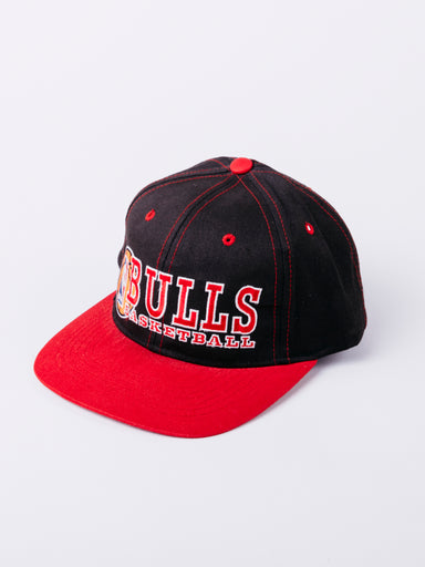 Gorra plana negra snapback con logo negro 9FIFTY de Chicago Bulls