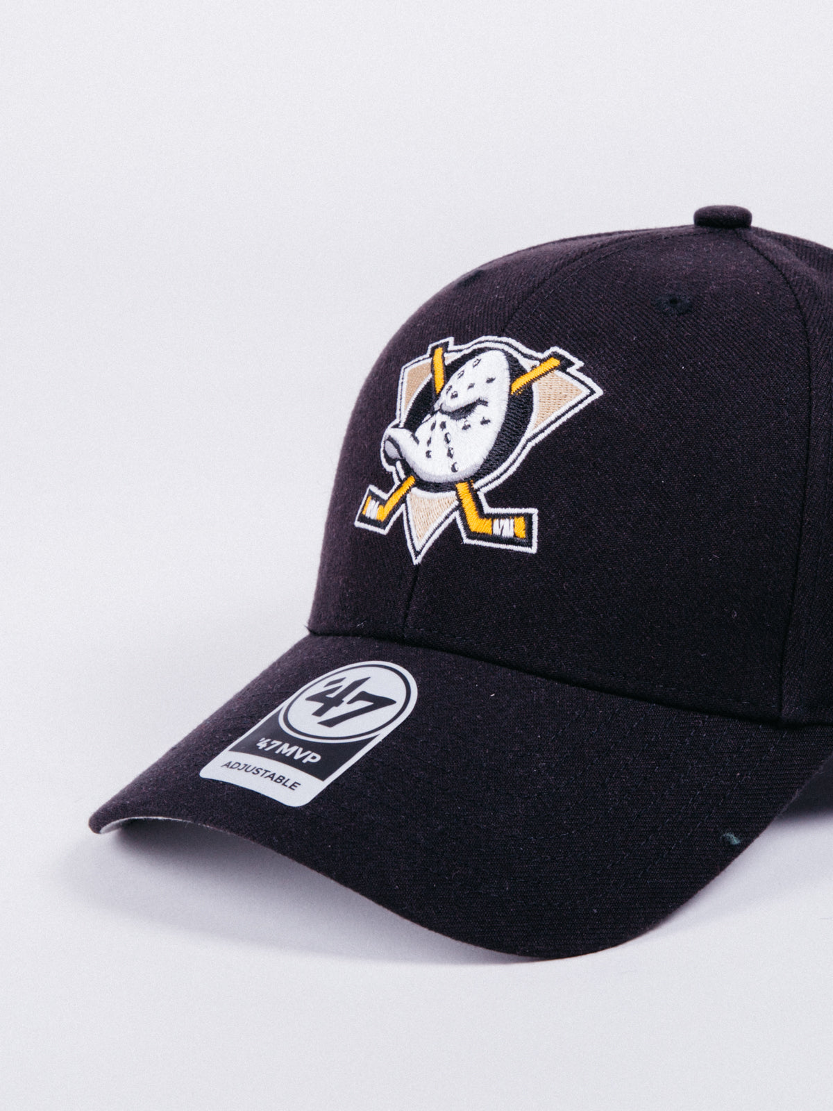 47 BRAND MVP Anaheim Ducks Adjustable Hat Black visera curva hockey patos