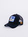 gorra collabs looney tunes road runner trucker black visera curva rejilla parche 