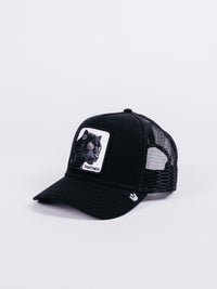 gorra goorin bros black panther trucker black visera curva animales parche pantera