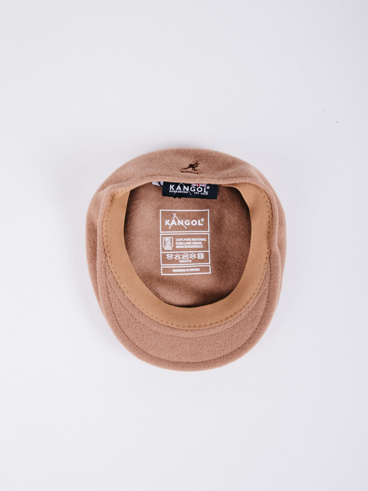 boina kangol 504 Cap Camel visera dura lana beige canguro
