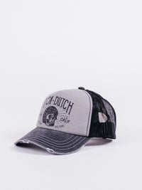 gorra Von Dutch Crew21b Trucker Grey/Black visera curva ajustable rejilla